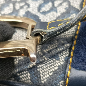 Pre-owned Christian Dior Saddle Navy Jacquard shoulderbag | stylenewstar