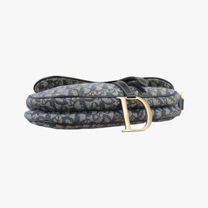 Pre-owned Christian Dior Saddle Navy Jacquard shoulderbag | stylenewstar