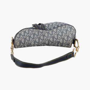 Pre-owned Christian Dior Saddle Navy Jacquard shoulderbag | stylenewstar