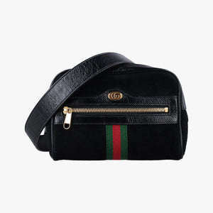 Pre-owned Gucci Ophidia Black Suede 517076 shoulderbag | stylenewstar