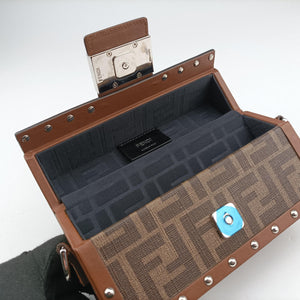 Pre-owned Fendi Zucca Trunk Brown PVC coated canvas×Leather 7VA507 shoulderbag | stylenewstar