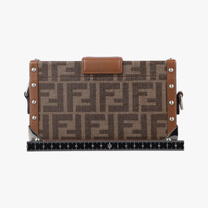 Pre-owned Fendi Zucca Trunk Brown PVC coated canvas×Leather 7VA507 shoulderbag | stylenewstar