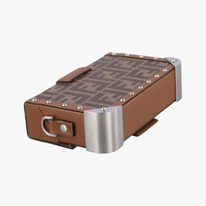 Pre-owned Fendi Zucca Trunk Brown PVC coated canvas×Leather 7VA507 shoulderbag | stylenewstar