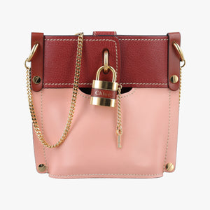 Pre-owned Chloe Aby Pink x Red Leather shoulderbag | stylenewstar