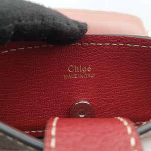 Pre-owned Chloe Aby Pink x Red Leather shoulderbag | stylenewstar