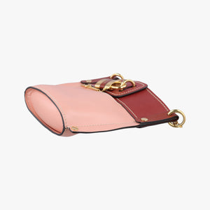 Pre-owned Chloe Aby Pink x Red Leather shoulderbag | stylenewstar