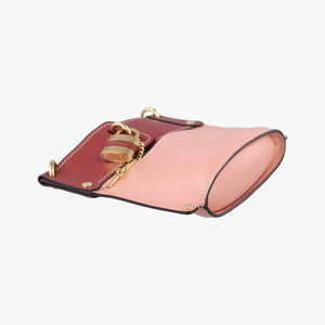 Pre-owned Chloe Aby Pink x Red Leather shoulderbag | stylenewstar
