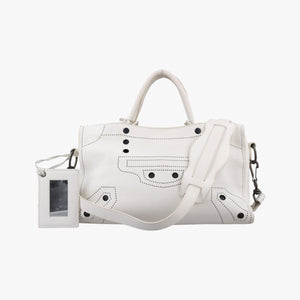 Pre-owned Balenciaga Giant City White lambskin shoulderbag | stylenewstar