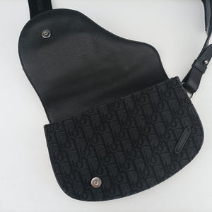 Pre-owned Christian Dior Saddle Black Jacquard bum bag/waist bag | stylenewstar