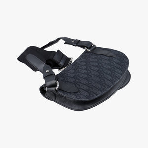 Pre-owned Christian Dior Saddle Black Jacquard bum bag/waist bag | stylenewstar