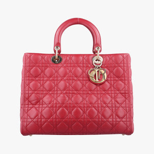 Vintage Christian Dior Lady Dior Red lambskin handbag | stylenewstar