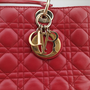 Vintage Christian Dior Lady Dior Red lambskin handbag | stylenewstar