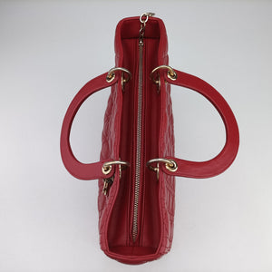 Vintage Christian Dior Lady Dior Red lambskin handbag | stylenewstar