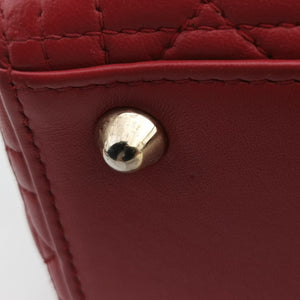 Vintage Christian Dior Lady Dior Red lambskin handbag | stylenewstar