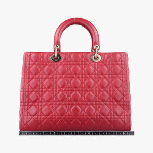 Vintage Christian Dior Lady Dior Red lambskin handbag | stylenewstar