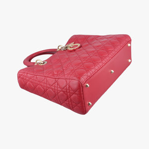 Vintage Christian Dior Lady Dior Red lambskin handbag | stylenewstar