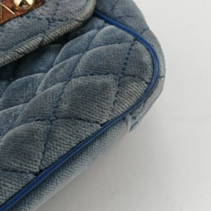 Vintage Dolce & Gabbana Quilted Lucia Embellished Blue Denim shoulderbag | stylenewstar