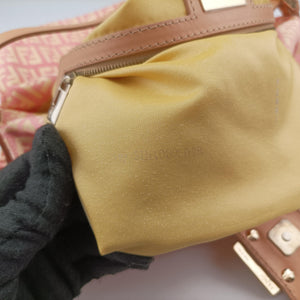 Pre-owned Fendi Mamma Bucket Pink Canvas×Leather 8BR002 shoulderbag | stylenewstar