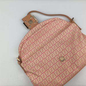 Pre-owned Fendi Mamma Bucket Pink Canvas×Leather 8BR002 shoulderbag | stylenewstar