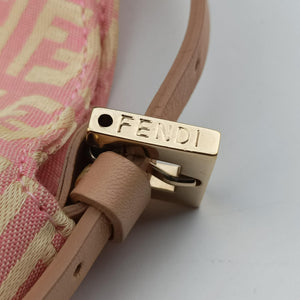 Pre-owned Fendi Mamma Bucket Pink Canvas×Leather 8BR002 shoulderbag | stylenewstar