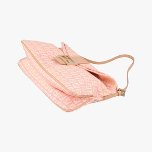 Pre-owned Fendi Mamma Bucket Pink Canvas×Leather 8BR002 shoulderbag | stylenewstar