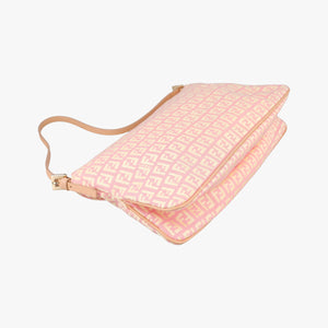 Pre-owned Fendi Mamma Bucket Pink Canvas×Leather 8BR002 shoulderbag | stylenewstar
