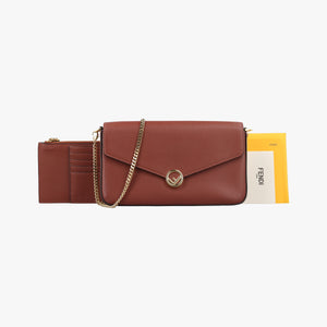 Vintage Fendi Kan I F Brown Leather 8BS032 shoulderbag | stylenewstar
