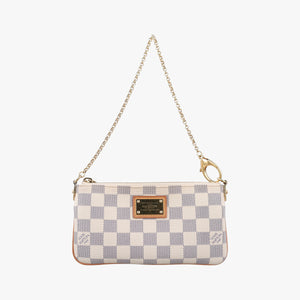 Pre-owned Louis Vuitton Pochette Mila MM AZUR Damier Canvas N60027 handbag | stylenewstar