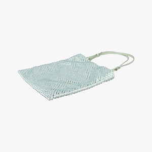 Pre-owned Prada Rosa Satin Crystal Mini Tote Green Rhinestone 1BA253 shoulderbag | stylenewstar