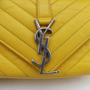 Pre-owned Yves Saint Laurent Baby Chai Yellow Leather 399289 shoulderbag | stylenewstar