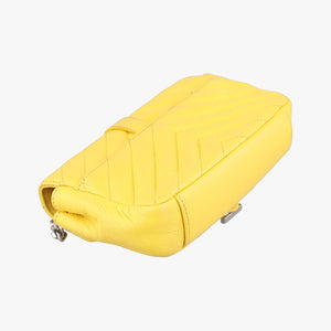 Pre-owned Yves Saint Laurent Baby Chai Yellow Leather 399289 shoulderbag | stylenewstar