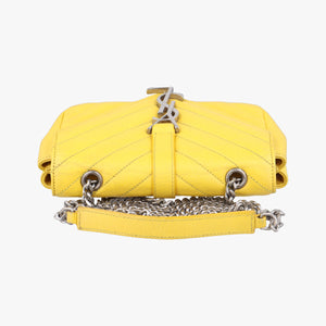 Pre-owned Yves Saint Laurent Baby Chai Yellow Leather 399289 shoulderbag | stylenewstar
