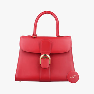 Pre-owned Delvaux Brillon MM Red leather handbag | stylenewstar