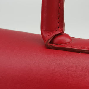 Pre-owned Delvaux Brillon MM Red leather handbag | stylenewstar