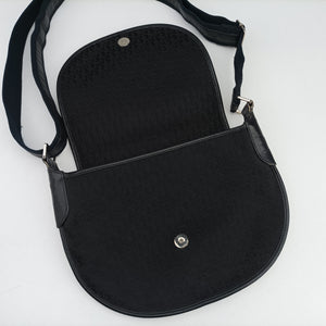 Pre-owned Christian Dior Trotter Street Chic Black Canvas x Leather shoulderbag | stylenewstar