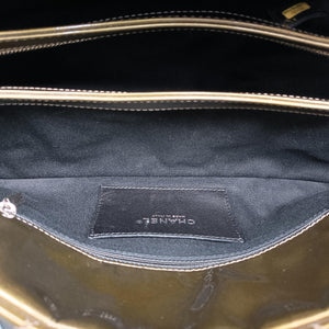 Pre-owned Chanel Mademoiselle Bowling Golden Patent A50557 shoulderbag | stylenewstar