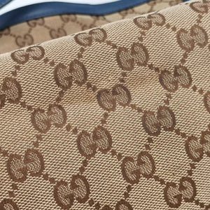 Pre-owned Gucci GG Craft Beige x Blue Canvas×Leather 247209 handbag | stylenewstar