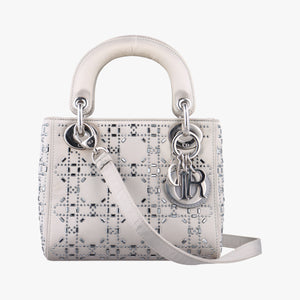 Pre-owned Christian Dior Lady Dior Grey satin shoulderbag | stylenewstar