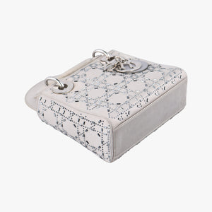 Pre-owned Christian Dior Lady Dior Grey satin shoulderbag | stylenewstar