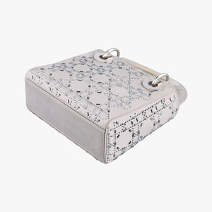 Pre-owned Christian Dior Lady Dior Grey satin shoulderbag | stylenewstar