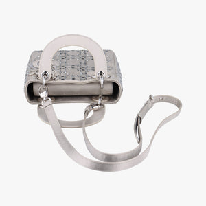 Pre-owned Christian Dior Lady Dior Grey satin shoulderbag | stylenewstar