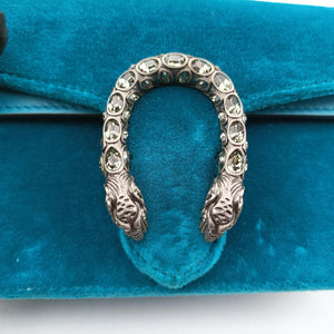Pre-owned Gucci Dionysus Blue velour 476432 shoulderbag | stylenewstar