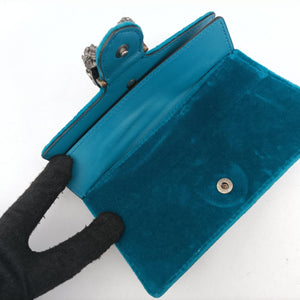 Pre-owned Gucci Dionysus Blue velour 476432 shoulderbag | stylenewstar