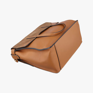 Pre-owned Fendi Flip Brown Suede × Leather 8BT303 shoulderbag | stylenewstar