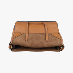 Pre-owned Fendi Flip Brown Suede × Leather 8BT303 shoulderbag | stylenewstar
