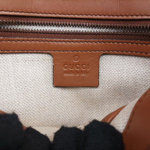 Pre-owned Gucci Horsebit Lady Web Beige×Brown Canvas×Leather 383848 shoulderbag | stylenewstar