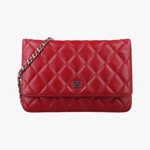 Secondhand Chanel Matelasse coco mark Red lambskin A33814 shoulderbag | stylenewstar