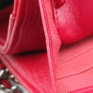 Secondhand Chanel Matelasse coco mark Red lambskin A33814 shoulderbag | stylenewstar