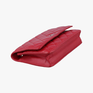 Secondhand Chanel Matelasse coco mark Red lambskin A33814 shoulderbag | stylenewstar