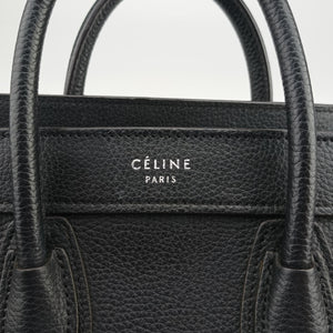 Pre-owned Celine Luggage nano Shopper Black Leather shoulderbag | stylenewstar